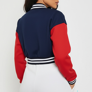 Veste de style hip-hop pour femmes de haute qualité, respirante, légère, en peau de mouton et coton, avec broderie de logo personnalisée - Product Image 3