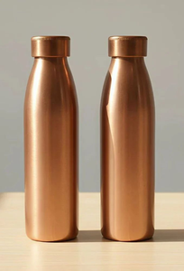 Ensemble de bouteilles d'eau en cuivre, deux tasses, finition martelée, gobelet de voyage réutilisable, cadeau pour adultes, luxe, résistant à la chaleur, anti-fuite, maintien thermique 6-12h - Product Image 6