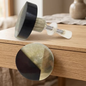 Ba Modern Resin Cabinet <b>Knobs</b> Tricolor Gold Black Wood Style Kitchen <b>Dresser</b> Handles Multi-Function Durable Furniture Hardware - Product Image 2