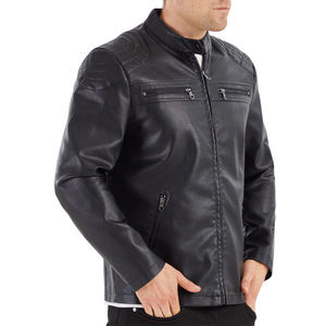 <b>SMART</b> SHINE ENTERPRISES <b>Men</b> Genuine Leather <b>Jacket</b> Vintage Western Style Casual Zip Front Stand Collar Breathable Quick Dry - Product Image 4