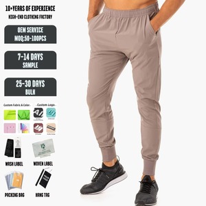 Men's Dark Mid Lightweight Elastic Waist Canvas <b>Joggers</b> Pockets Formal Sweatpants Wide Leg Cargo <b>Stacked</b> Trousers Breathable - Product Image 4