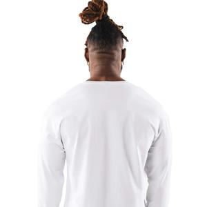 เสื้อยืดแขนยาวคุณภาพดีที่สุดสำหรับผู้ชาย ผ้าฝ้าย 100% ระบายอากาศได้ดี สีพื้น รับสกรีนโลโก้ แห้งเร็ว สไตล์ลำลอง สตรีทแวร์ - Product Image 5