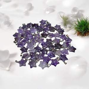 Colgante de Amatista Natural Tallado en Forma de Estrella, Venta al por Mayor de Joyería de Cristal, Piedra Curativa, Proveedor OEM a Granel, Regalo - Product Image 5