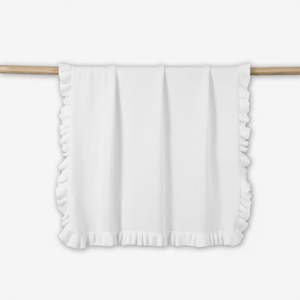 Ruffle Baby <b>Blanket</b> <b>Throw</b> Solid Color Customized Packaging Available Cute Spring Autumn Knitted 100% Cotton Eco-Friendly Vietnam - Product Image 1