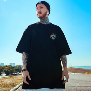 OEM American Retro Summer T-<b>Shirt</b> <b>Men</b> 100% Cotton Quarter-Sleeved Loose-Fitting Casual Eco-Friendly Quick Dry 280 Grams Worsted - Product Image 5