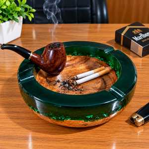 Cenicero de Resina y Madera de Diseño, Sin Humo, Hecho a Mano, Estilo Clásico, Elegante, Personalizable, TAQI - Product Image 1