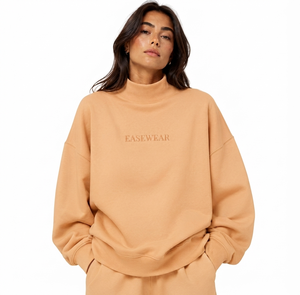 Sudadera Premium Extra Grande de Cuello Alto para Mujer, en Algodón y Felpa, para Marcas de Ropa de Marca Privada - Product Image 1