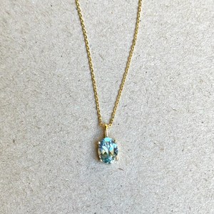 Colgante de topacio azul dorado, plata de ley 925, chapado en oro de 14 quilates, collar, piedra de nacimiento de diciembre, regalo de joyería para ella - Product Image 1