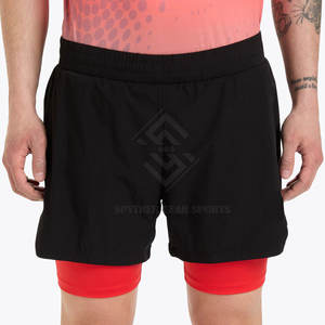 OEM Services Reasonable Price Solid Casual <b>Mid</b> Waist Double <b>Layer</b> Shorts for Men Custom Design Eco-Friendly Quick Dry - Product Image 2