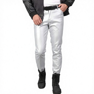 <b>Men's</b> <b>White</b> High Street Straight Casual <b>Trousers</b> Mid Elastic Waist Midweight Quick Dry Breathable Windproof Autumn Plus Size - Product Image 1