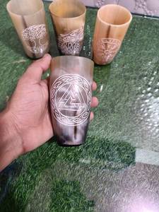 แก้วช็อตทรงแตรวิคกิ้งทำมือจากหินอาเกตยุคกลาง ดีไซน์พรีเมียมสุดพิเศษ ระดับราชวงศ์ คุณภาพสูง ยอดนิยม - Product Image 5