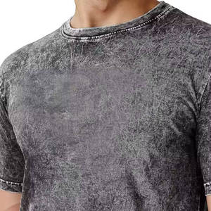 Camiseta de Estilo Lujoso con Lavado Ácido, 100% Algodón, Cómoda, Informal, Ropa de Moda Masculina - Product Image 6