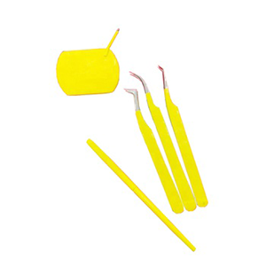 Custom Logo Yellow Powder Coated Eyelash Extension Tweezers Set Stainless Steel Mirror Finish Professional Lash <b>Tools</b> - Product Image 1