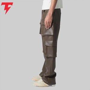 <b>Men</b> Genuine <b>Leather</b> High Button Fly Waterproof Breathable Modern Fit Casual <b>Leather</b> <b>Pants</b> Comfortable Durable Stylish Fashion - Product Image 6