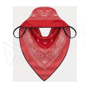 <b>Red</b> Square Bandana With White Paisley Print Polyester Multi-Functional Fashion Accessory Unisex All Seasons Casual Style - Product Image 2