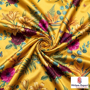 Printed Japan Satin Fabric Custom Textile Supplier Premium Apparel Material Wholesale Export - Product Image 1