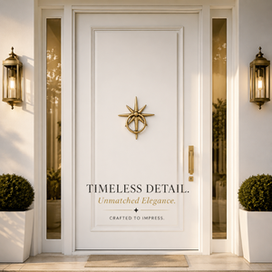 Timbre de Puerta Decorativo de Latón Antiguo con Diseño de Estrella, Herraje de Lujo Vintage para Puertas de Entrada de Casas, Villas y Hoteles - Product Image 2