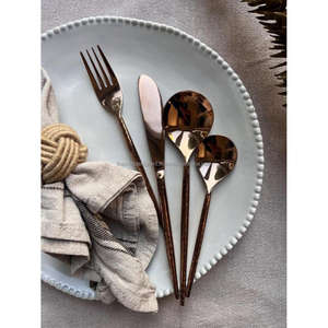 Ensemble de couverts de haute qualité en acier inoxydable, finition personnalisée, ensembles de couverts, fournitures pour événements d'anniversaire, de fiançailles, décoration de table - Product Image 1