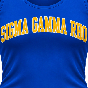<b>Womens</b> Royal Blue Tank <b>Top</b> Sigma Gamma Rho Graphic Sleeveless Scoop Neck Athletic Sports Shirt Casual Summer Activewear Apparel - Product Image 2