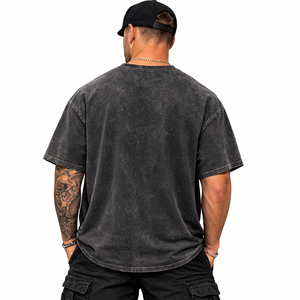 T-shirt Homme Vintage Oversize 100% Coton Lourd 320 GSM avec Impression Personnalisée du Logo – Modèle 2026 - Product Image 3