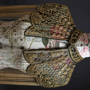 Robe de danse de haute qualité avec des perles et des franges de 14 cm, multicolores, 5,5 yards pour la décoration des vêtements - Product Image 1