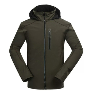 Men's Waterproof Softshell Hooded Jacket Fleece <b>Lined</b> Windproof Outdoor Tactical <b>Coat</b> Wholesale OEM Available - Product Image 1