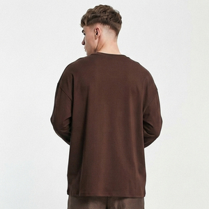 T-shirt à manches longues en coton de haute qualité 230g, col rond, coupe ample, décontracté, pour homme, écologique, personnalisable - Product Image 2