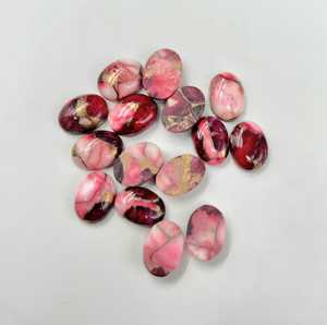 Cabochon ovale en turquoise rouge buffle, pierre précieuse non montée pour la création de bijoux - Product Image 3