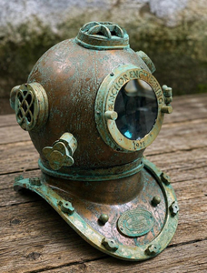 Réplique de casque de plongée Mark V en métal massif vert, casque de plongeur en eaux profondes, décoration nautique maritime, objet de collection vintage pour exposition sur le thème de l'océan - Product Image 1