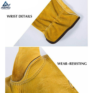 Guantes de Trabajo de Cuero Vacuno de Primera Calidad, Palma de Grano Completo para Máxima Durabilidad, Protección Reforzada, Guantes para Conductor - Product Image 5