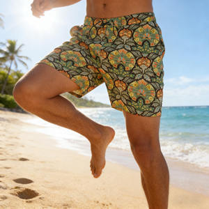Shorts de sport pour hommes de qualité supérieure, respirants et à séchage rapide, avec cordon de serrage et poche zippée pour la salle de sport et la plage - Product Image 3