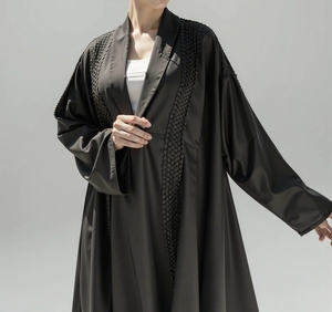 Al por mayor, Nuevo Estilo, Abaya Modesta, Túnica Islámica, Ropa Musulmana, Abierta por Delante, para Mujer, Larga hasta el Suelo, Cuello en V, Manga Larga, Poliéster - Product Image 1