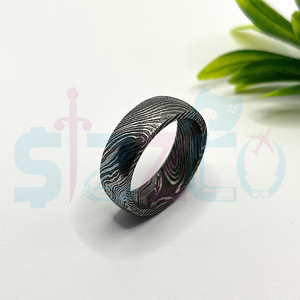 Hot Selling Handmade Damascus Steel <b>Ring</b> for <b>Men</b> Women Wedding Band Fashion Party <b>Ring</b> Custom Latest Design OEM Supplier - Product Image 5