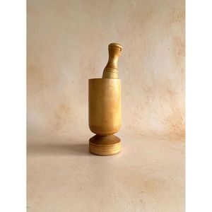 Mortero y Maja de Madera de Mango Ecológicos Hechos a Mano, Molinillo de Especias de Cocina, Herramientas para Hierbas y Especias - Product Image 3