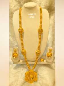 AWAIS HOUSE Women's Engagement Party Wedding Anniversary Gift Diamond Necklace/<b>Bracelet</b> Set 6 Gram Gold Plated Brass Hiphop - Product Image 2