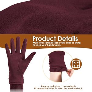 Womens <b>Gloves</b> Winter <b>Touch</b> <b>Screen</b> Texting Phone Windproof <b>Gloves</b> for Women Fleece Lined Thick Warm <b>Gloves</b> - Product Image 4