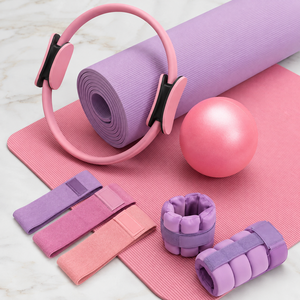 Perlengkapan Pilates Set Kebugaran Tali Peregangan Yoga Block Kain Resistance Band Pilates Ring Lingkaran Ajaib - Product Image 2