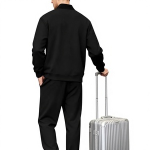 Nouvel ensemble athlétique décontracté pour homme Hiver 2026 – Sweat-shirt cardigan ample à col rond et fermeture éclair, et pantalon de survêtement deux pièces - Product Image 4