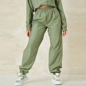 Conjunto de 2 Piezas de Chaqueta Cortavientos Holgada para Mujer, Chaqueta Cortavientos Ligera de Nailon Lisa y Oversize - Product Image 5