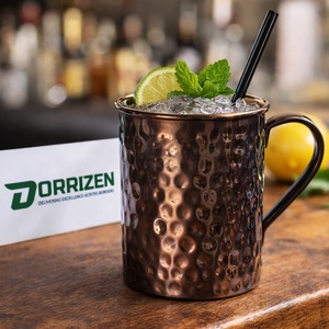 Mug à Moscow Mule en cuivre massif fait main, 16 oz, finition martelée antique, idéal pour les cocktails, la bière, les cadeaux, les fêtes, le bar à domicile - Product Image 5