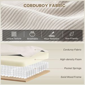 Sofá Seccional en Forma de L Color Crema con Chaise Longue o Otomana Reversible para Sala de Estar - Product Image 5