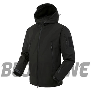 Veste softshell coupe-vent noire pour homme Bloodline, manches longues, vêtements d'hiver pour l'extérieur - Product Image 2