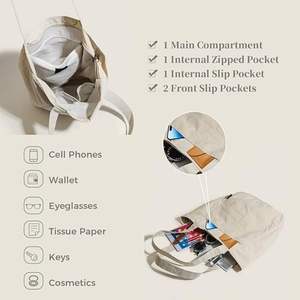 Sac fourre-tout décontracté unisexe léger en coton/toile imprimé, personnalisé, moyen, à longues poignées, pour le sport, les voyages et le shopping - Product Image 5