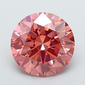 เพชรทรงกลมเจียระไนแบบบริลเลียนท์ เพชรแฟนซีสีชมพู เพชรเม็ดเดี่ยวสำหรับทำเครื่องประดับ - Product Image 2