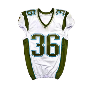 IMPROVEMENTS SPORTS <b>Mens</b> American Football Jersey <b>White</b> Maroon Green 36 V-Neck Sleeveless Mesh Plus Size Moisture Wicking - Product Image 3