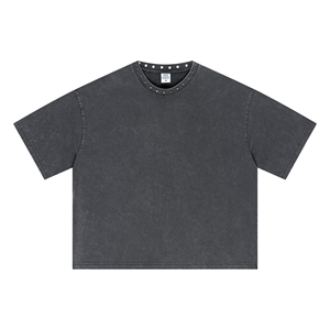 Oversized Washed Cotton T Shirt Men <b>Vintage</b> Acid Wash Heavyweight Loose Fit Streetwear Casual Short Sleeve <b>Tee</b> OEM Available - Product Image 6
