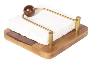 Moderno Porta Servilletas de Madera Maciza con Barra de Presión de Acero Inoxidable, Porta Servilletas Cuadrado Decorativo de Madera para Restaurante y Hogar - Product Image 6