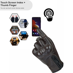 Wholesale Motorbike Riding Protection Racing Gloves Anti Slip Cowhide Protection Motorbike Outdoor Sports Gloves - Product Image 4