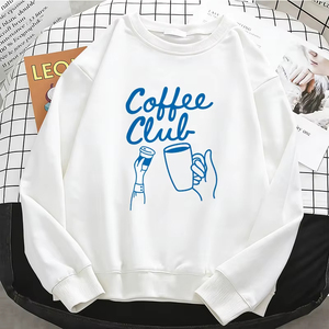 Nouveau Sweat à Capuche Professionnel pour Femme, Tendance, Motif Club de Café Amusant, Basique, Chaud, en Polaire Douce, Col Rond - Product Image 1