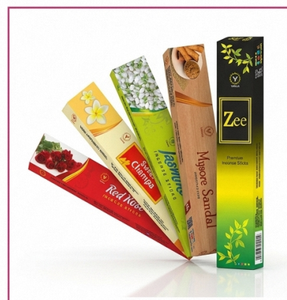 Combo de parfums Zee Premium, bâtonnets d'encens aux parfums variés, bâtonnets en papier aromatiques indiens, utilisables toute l'année - Product Image 1